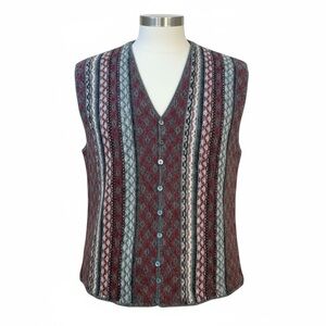Vintage Woolrich Rugged Outdoorwear‎ XL Hand Framed 100% Wool Fair Isle Vest